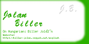 jolan biller business card